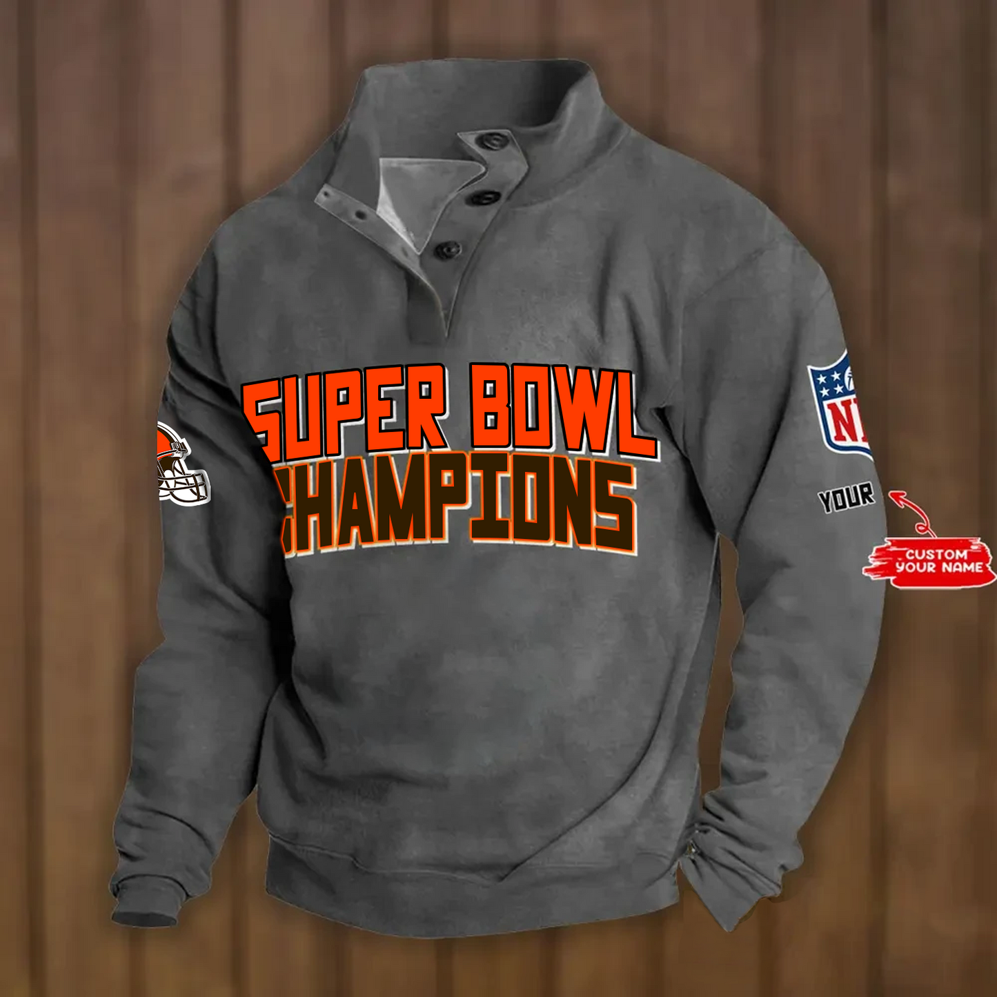 CLE x NFL Double Breasted Stand Collar Hoodies DATND TANTD