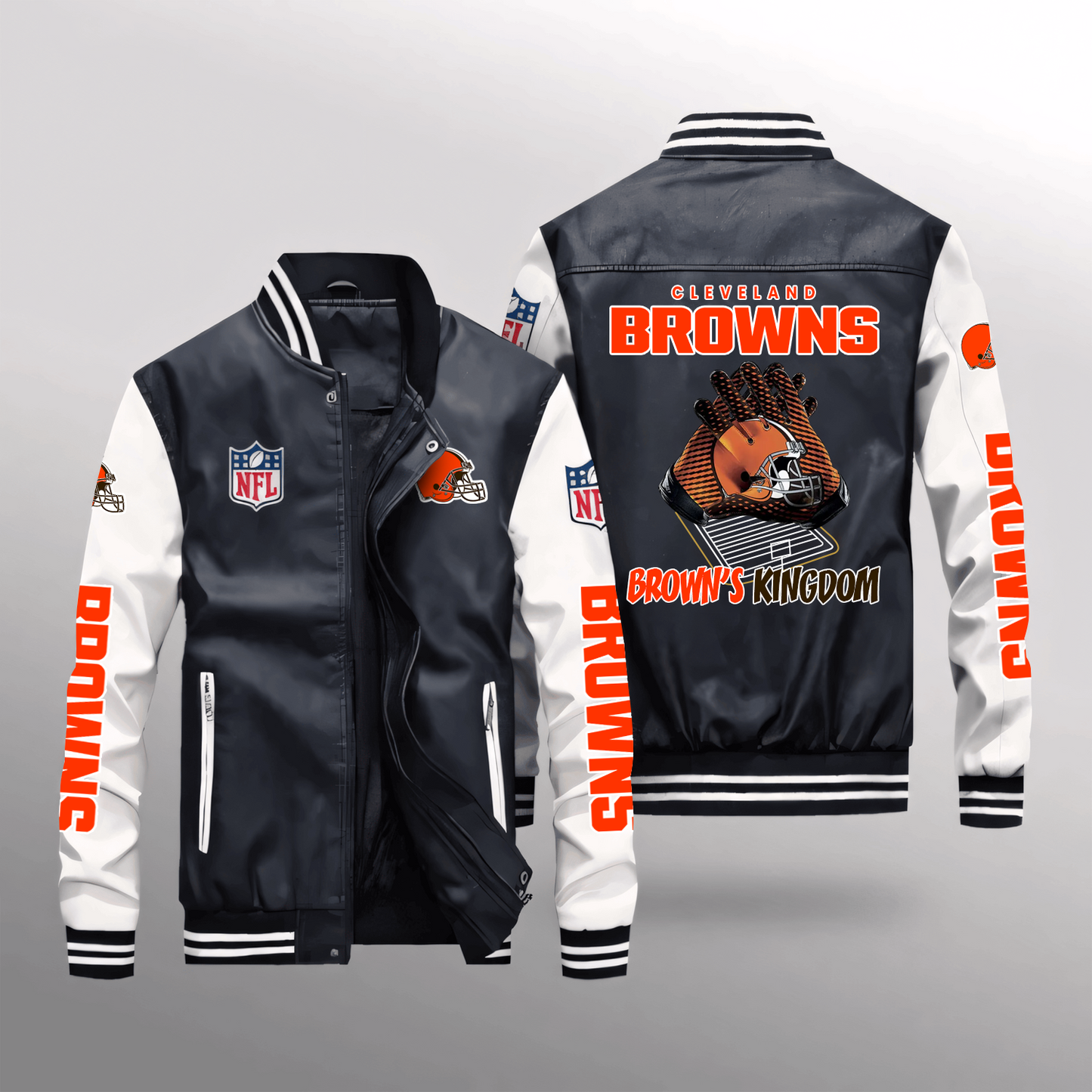 CLE x NFL Leather Bomber Jacket DATND TANTD