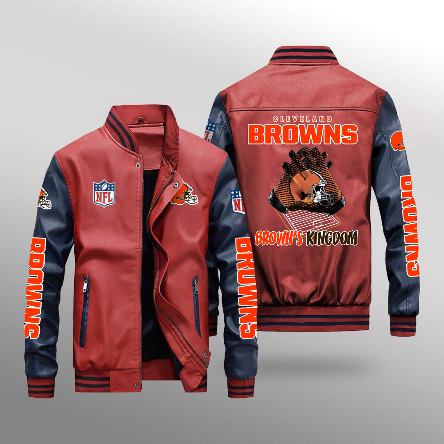 CLE x NFL Leather Bomber Jacket DATND TANTD