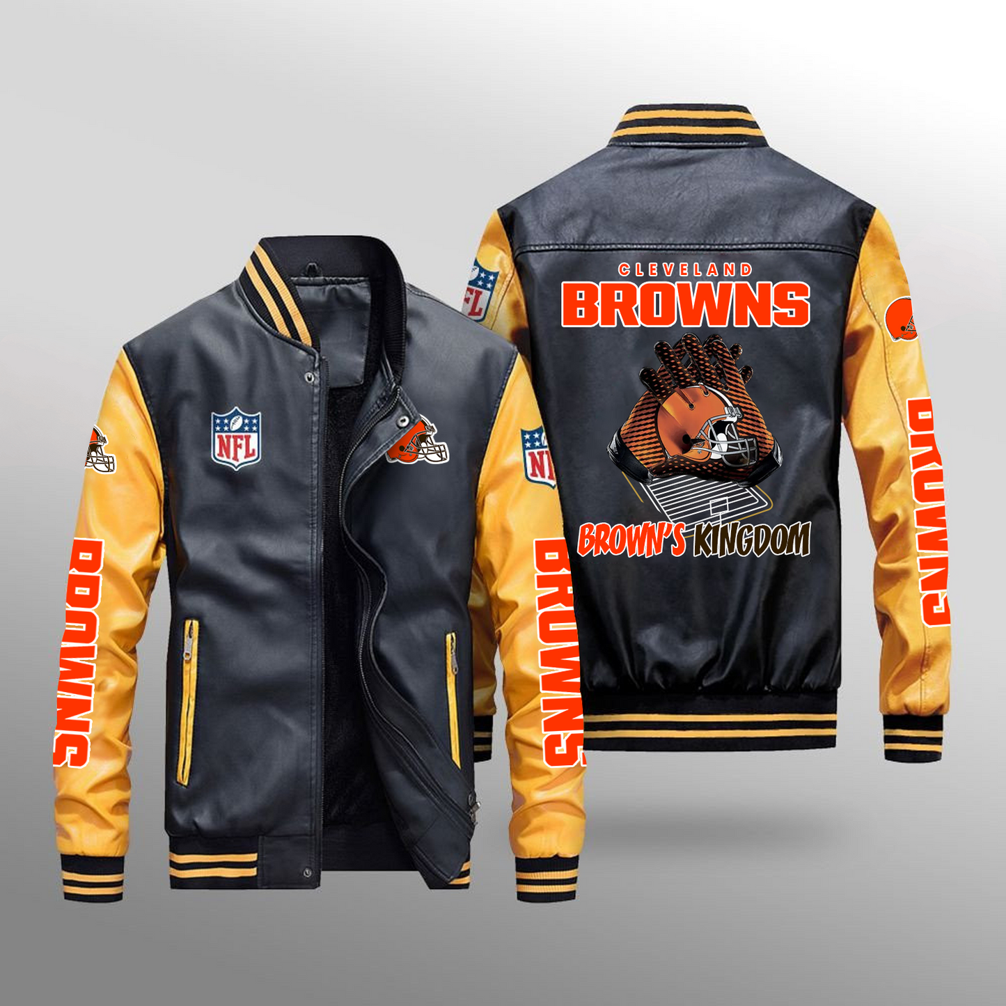 CLE x NFL Leather Bomber Jacket DATND TANTD