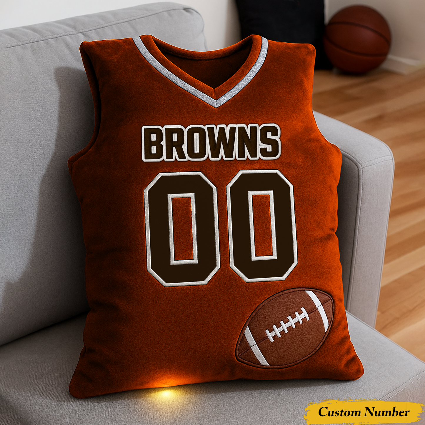 CLE x NFL Personalized Graphic 3DPrint Football Jersey Pillow DDT CTND