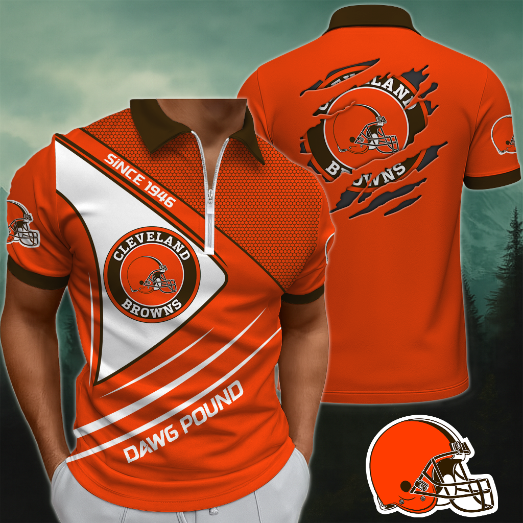 CLE x NFL Premium 3D Zip Polo DDT NTL