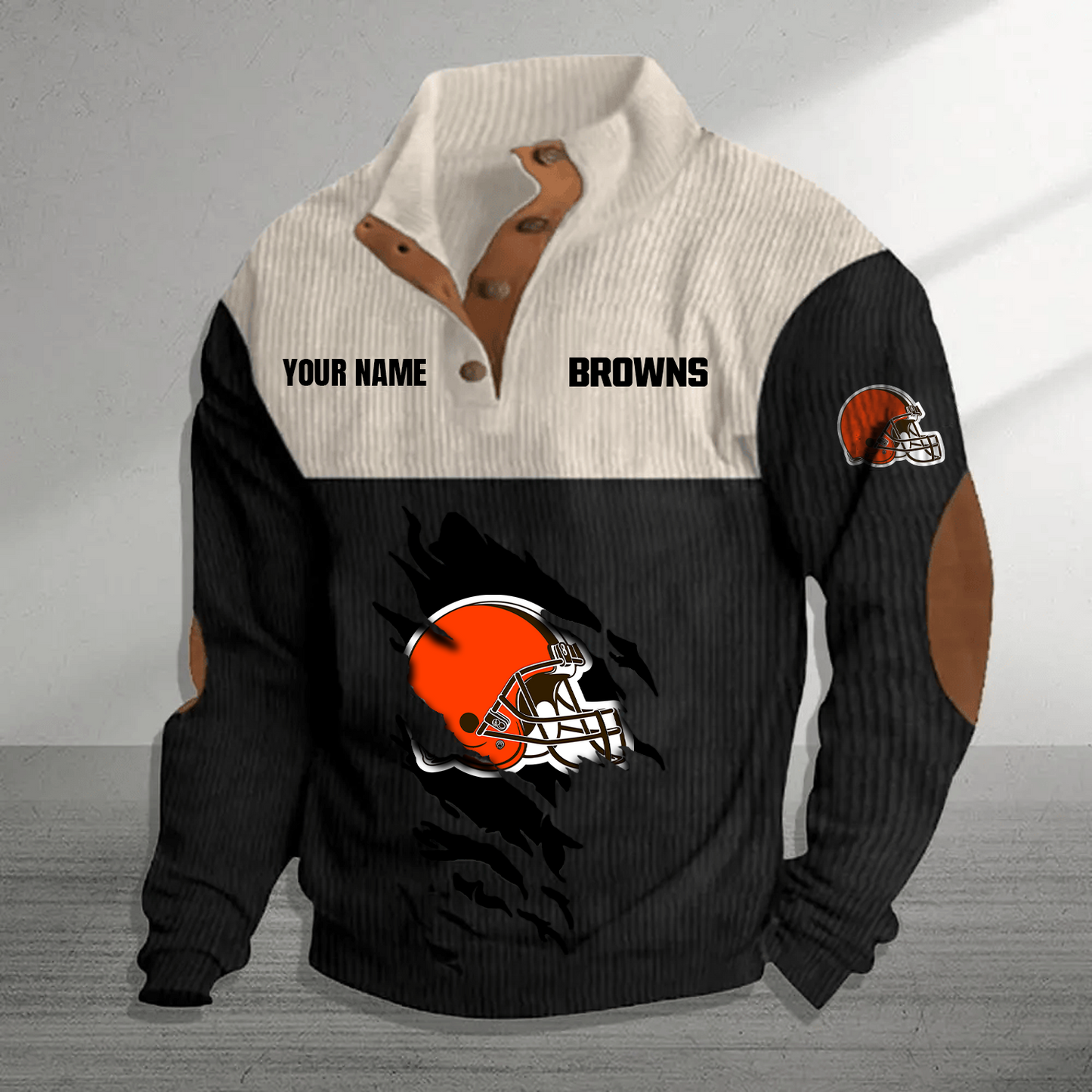 CLE x NFL Premium Personalized Game-Day Pullover DATND TANTD