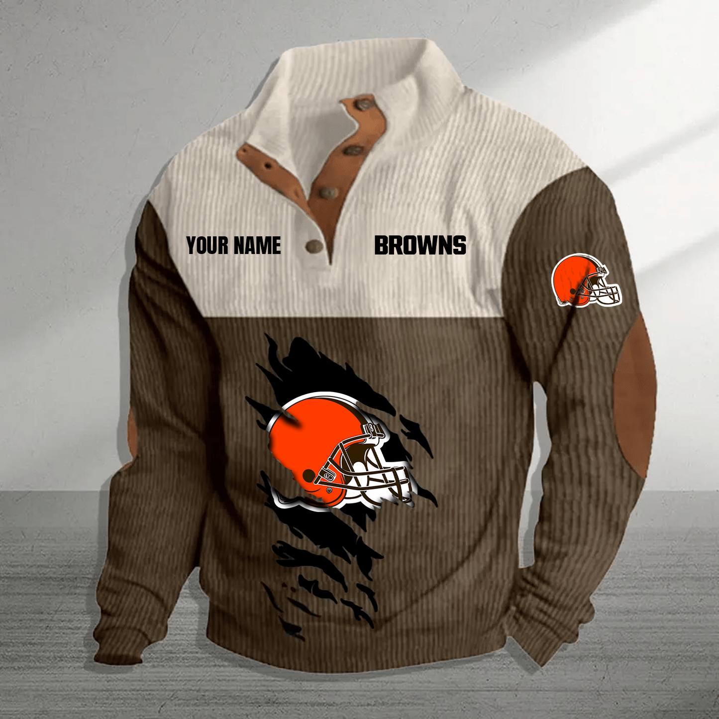 CLE x NFL Premium Personalized Game-Day Pullover DATND TANTD