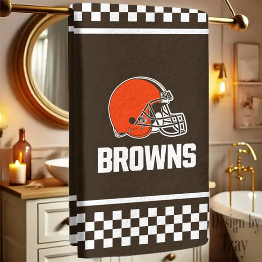 CLE X NFLNew Bath Towel Custom Any Name Gift For Fan V1 NAK NHT