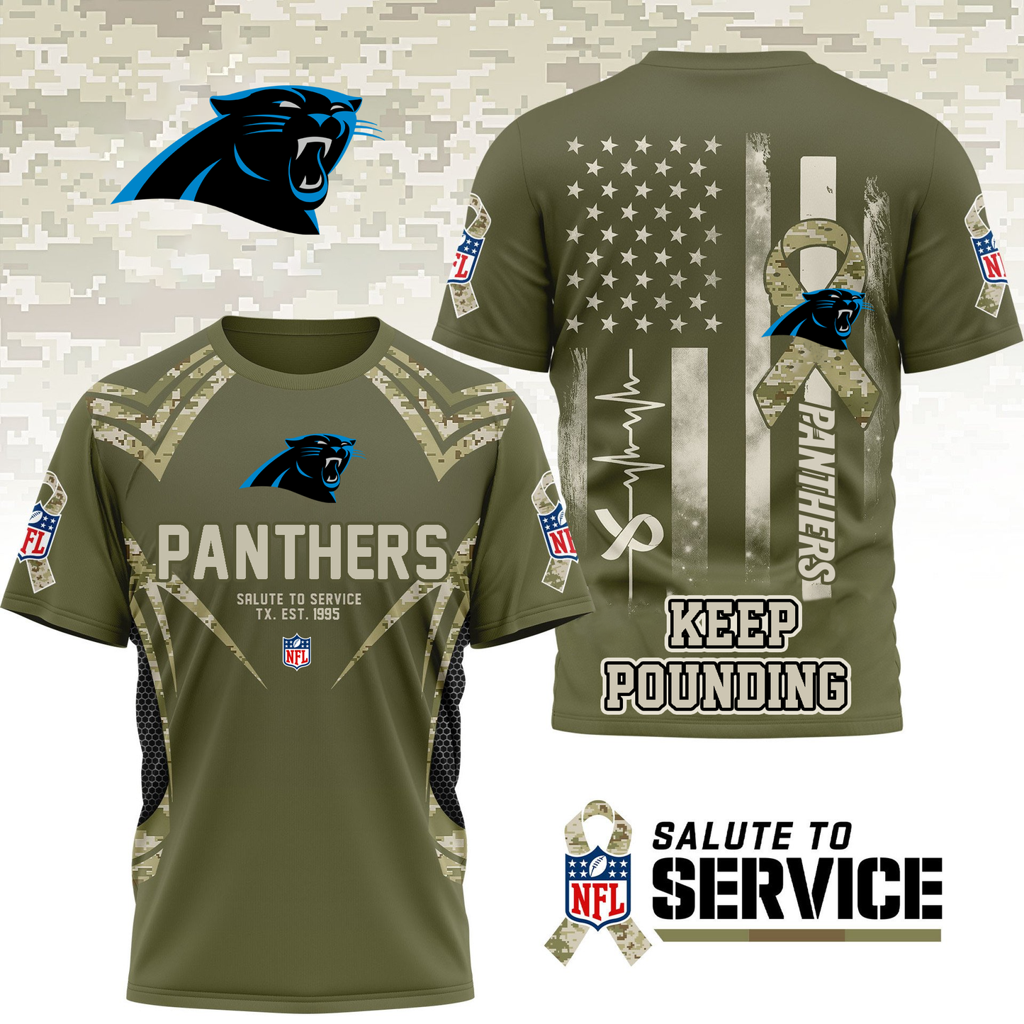 CP Premium NFL Salute to Service Camo 3D Shirt DDT CTND
