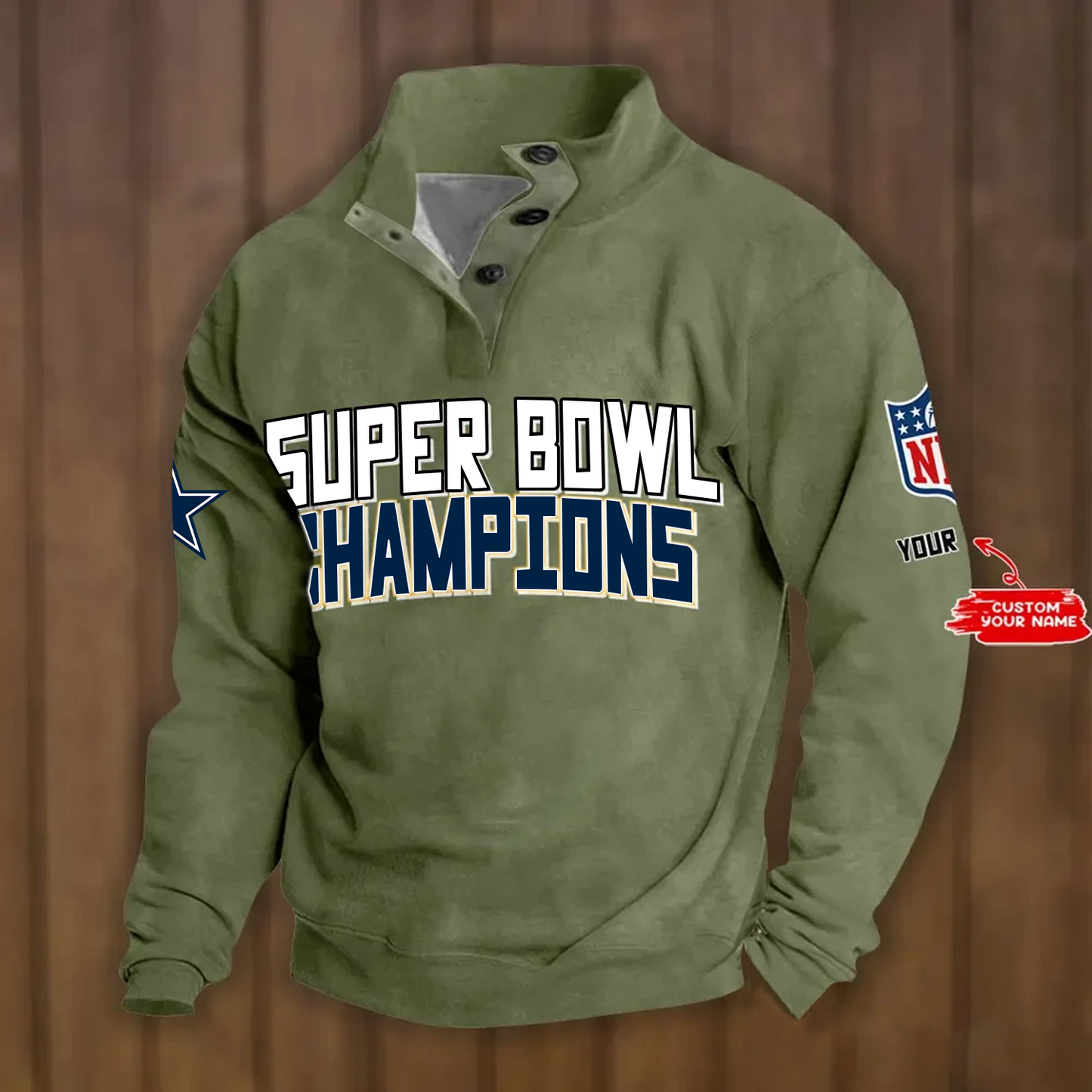 DAL x NFL Double Breasted Stand Collar Hoodies DATND TANTD