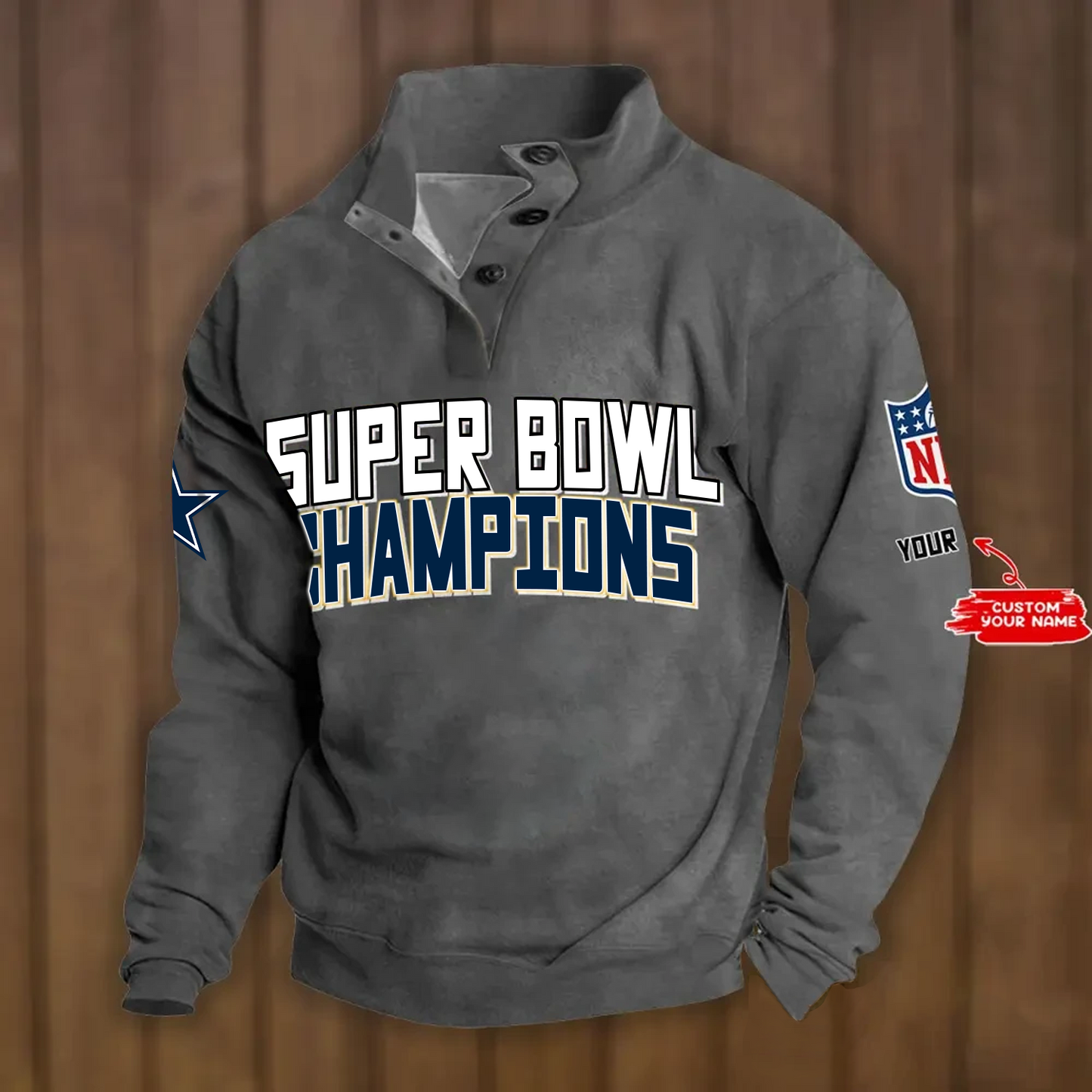 DAL x NFL Double Breasted Stand Collar Hoodies DATND TANTD