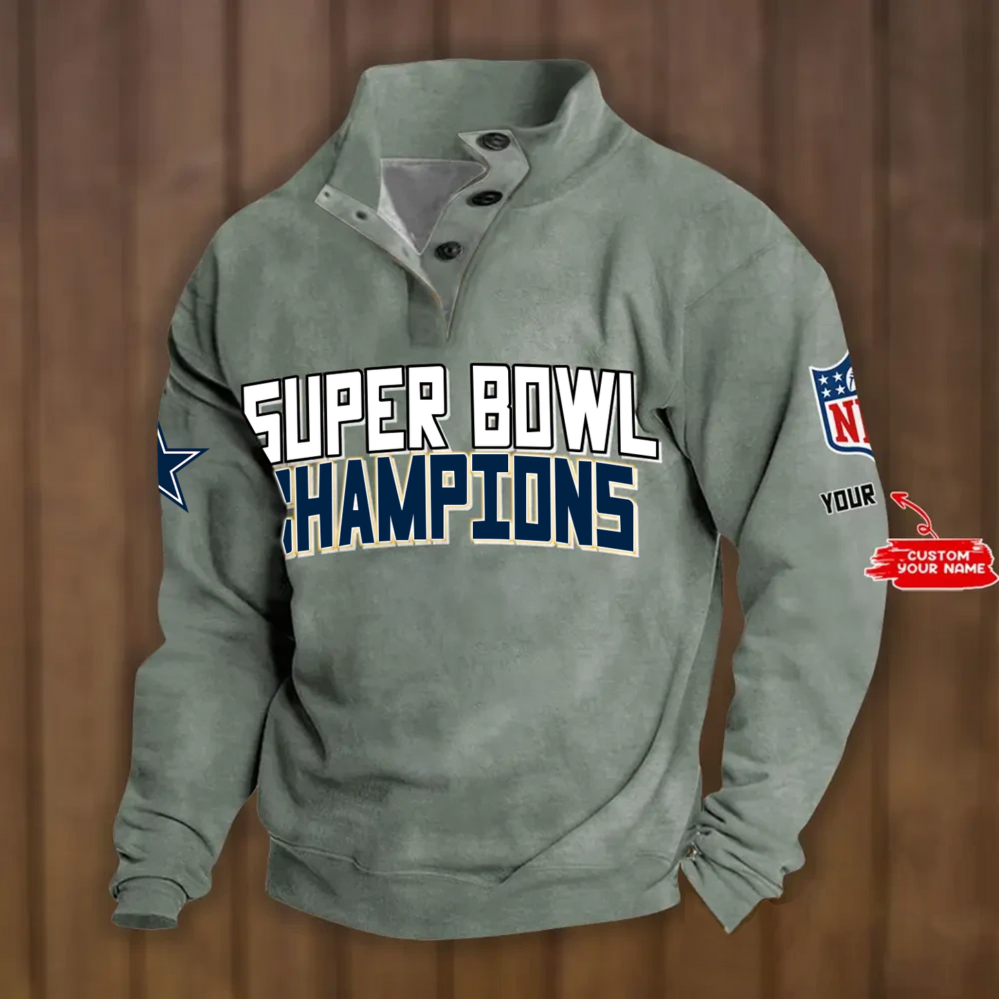 DAL x NFL Double Breasted Stand Collar Hoodies DATND TANTD