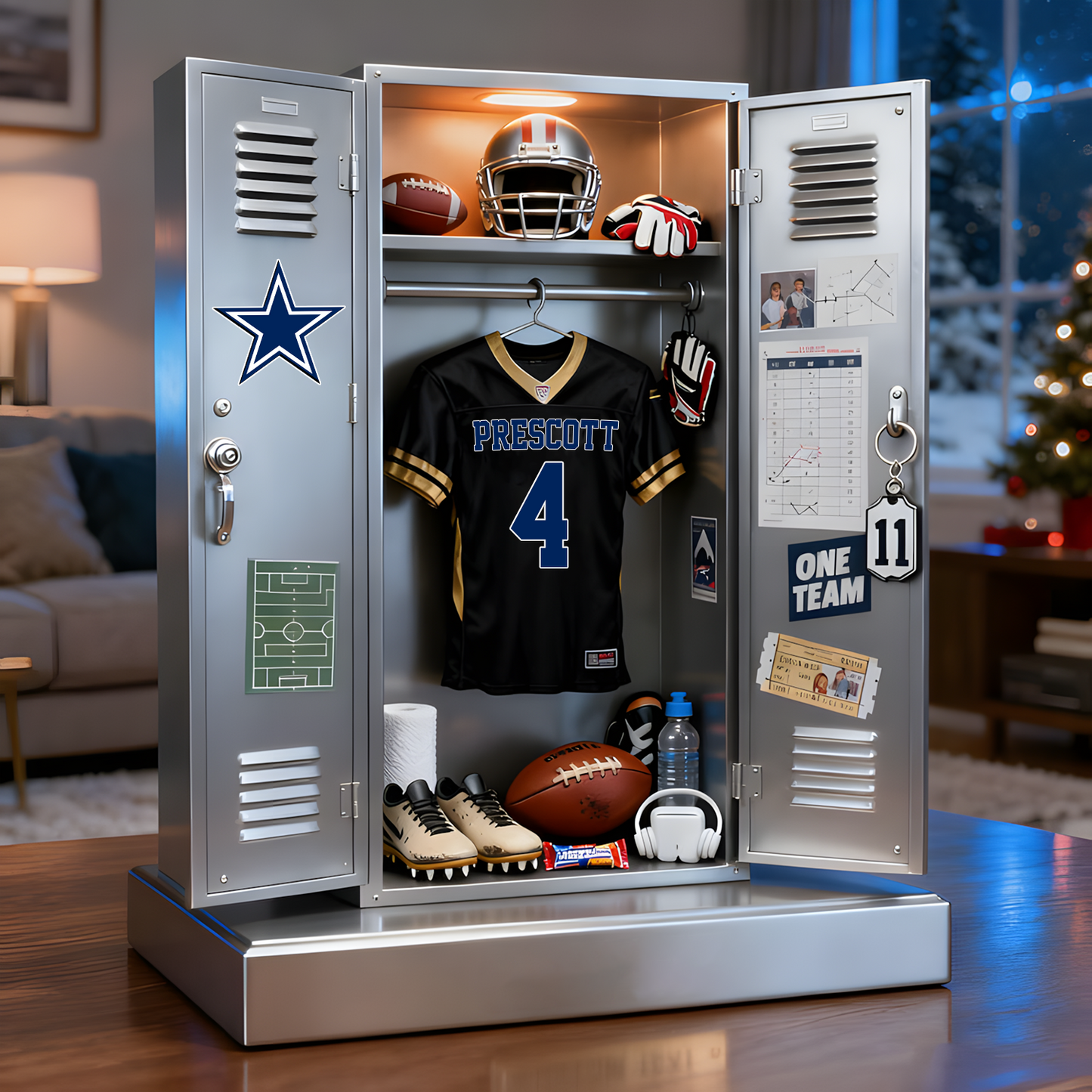 DAL X NFL Personalized American football player wardrobe sculpture desktop ornament V1 NAK NHT