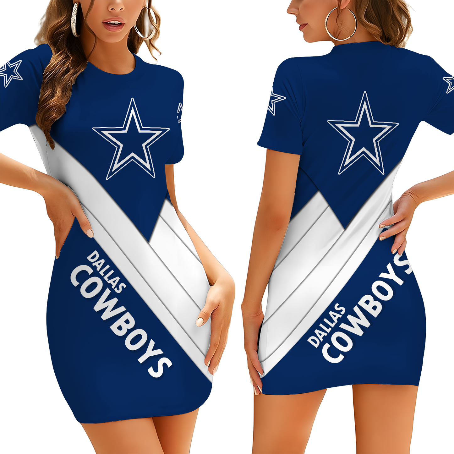 DAL X NFL Short Sleeve Bodycon Mini Dress DATND THUONGNH