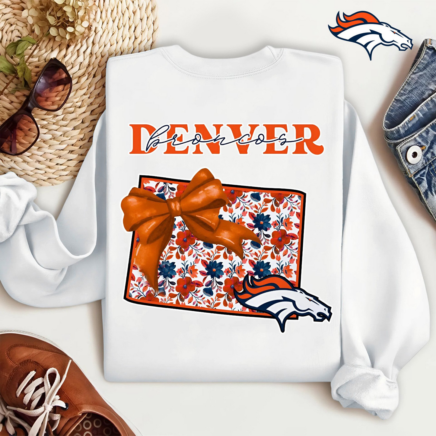 DB Premium NFL Cozy State Bow Sweatshirt DDT NTL