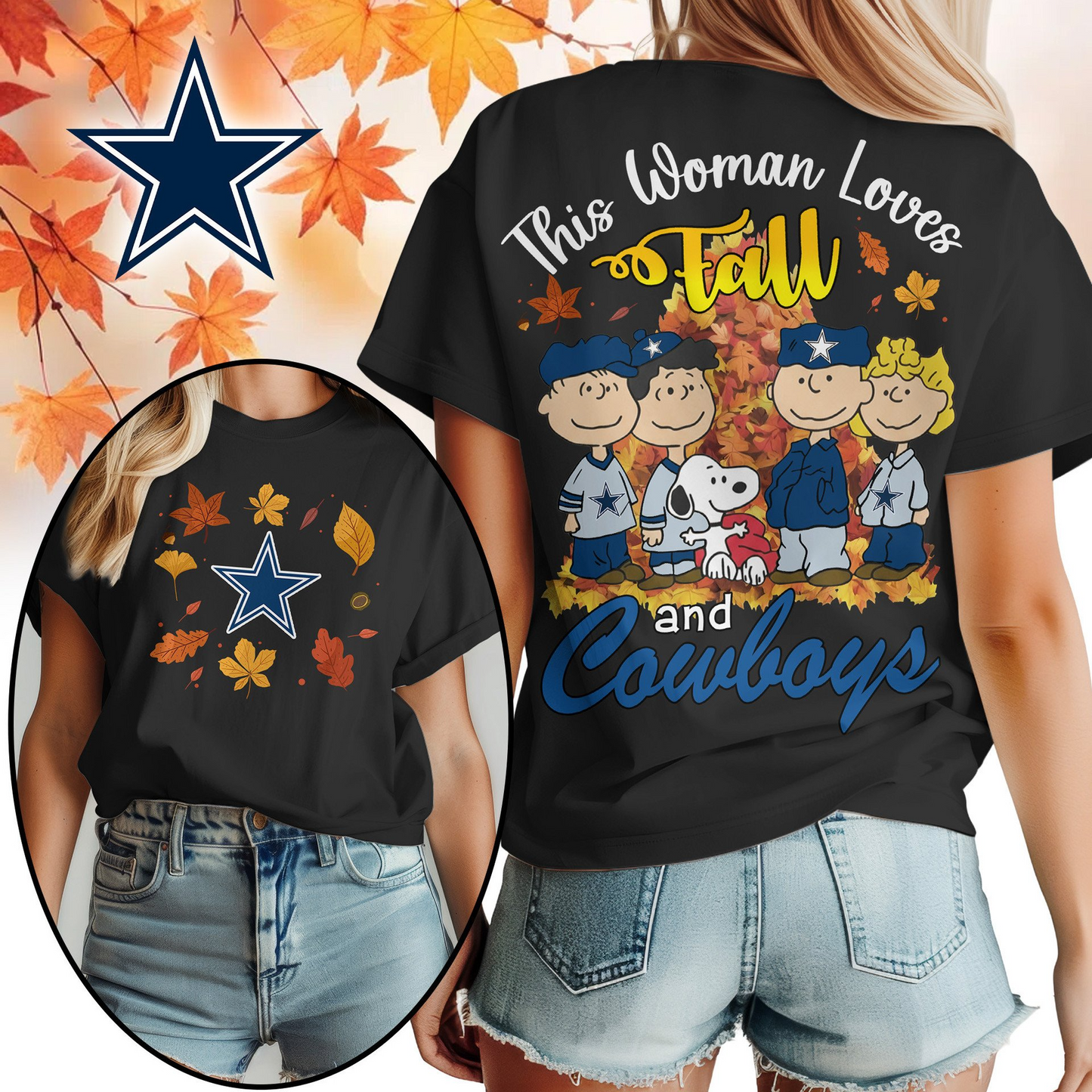 DC Premium NFL This Woman loves fall 3D Shirt DDT CTND