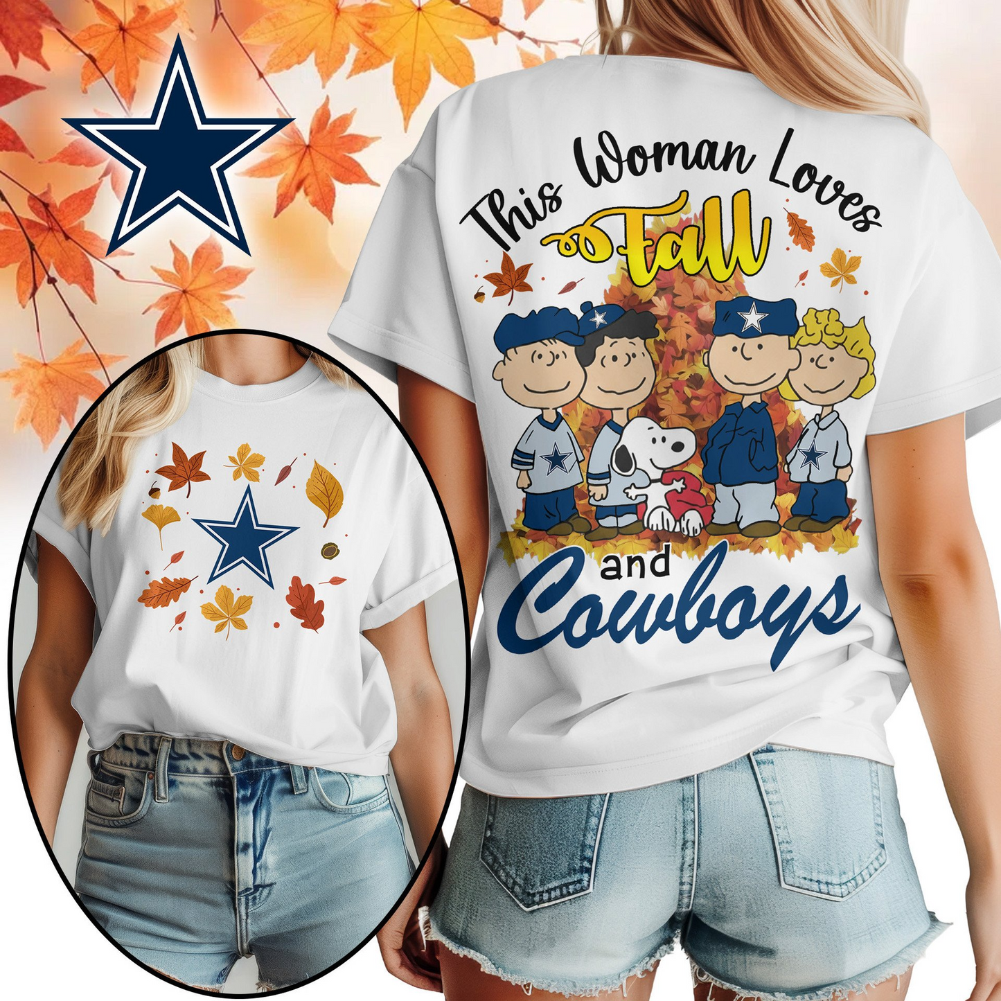 DC Premium NFL This Woman loves fall 3D Shirt DDT CTND