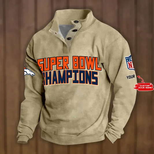 DEN x NFL Double Breasted Stand Collar Hoodies DATND TANTD