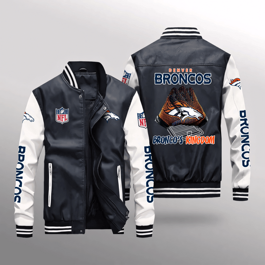 DEN x NFL Leather Bomber Jacket DATND TANTD