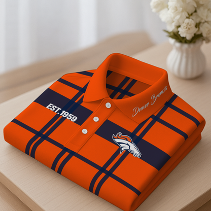 DEN X Premium NFL New Polo Long Sleeve V1 NAK NHT