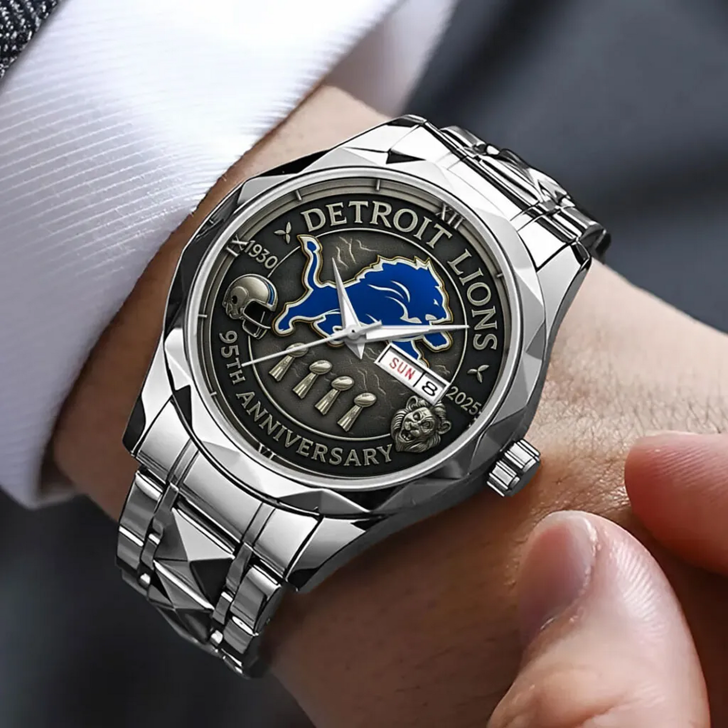 DET x NFL 95th Anniversary Alloy Luxury Quartz Watch V1 DATND TANTD