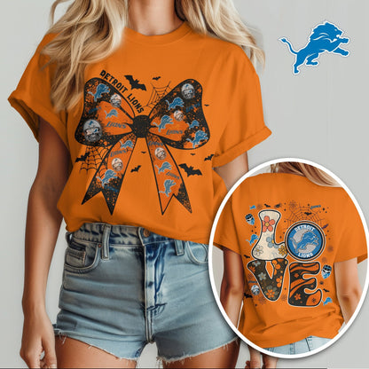 DET x NFL Halloween Bow 3D Shirt 0409 DatND DVT