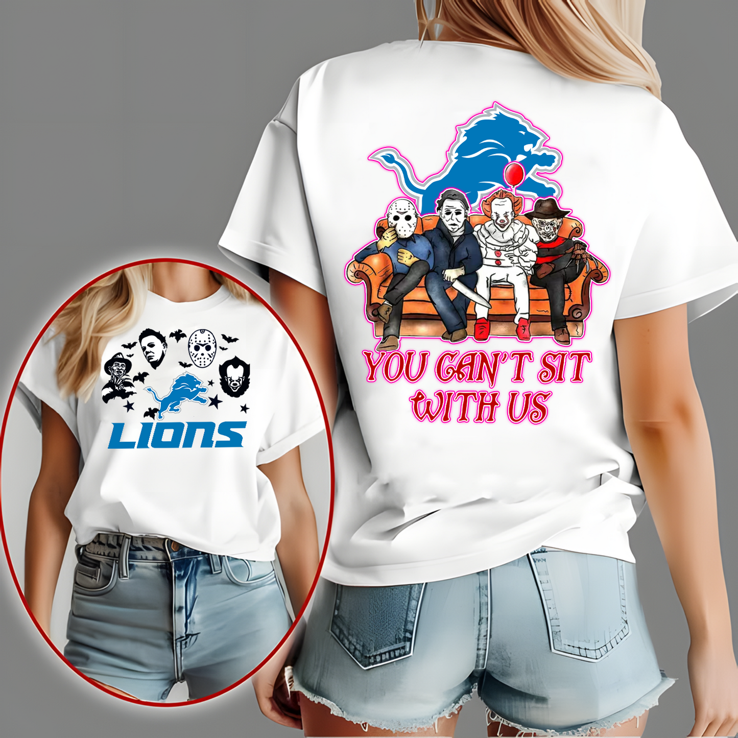 DET x NFL Horror Movie Fan Shirt DatND DVT