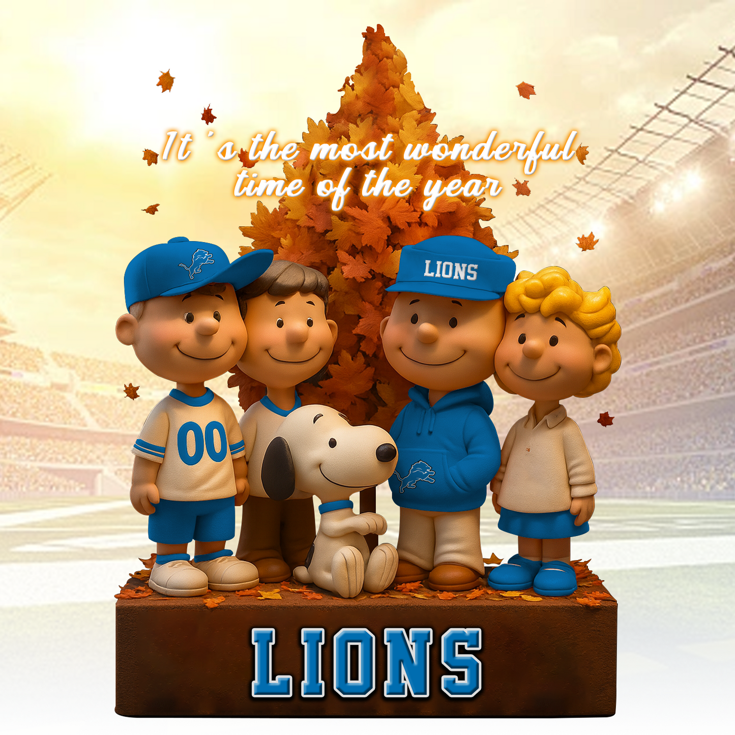 DET x NFL Premium Acrylic Block Peanuts DATND TANTD 120825