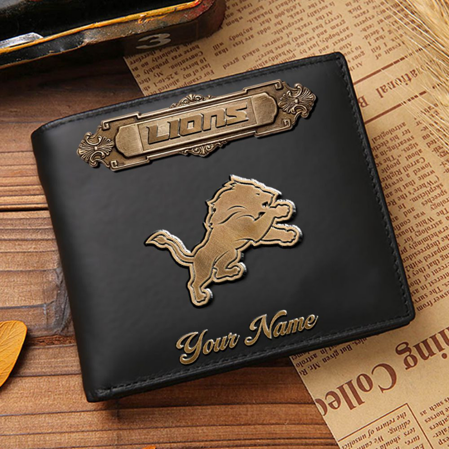 DET x NFL Premium Leather Wallet DatND DVT