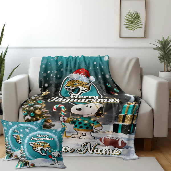 DET x SNP Premium Christmas Fleece Blanket & Throw Pillow V1 NAK NHT