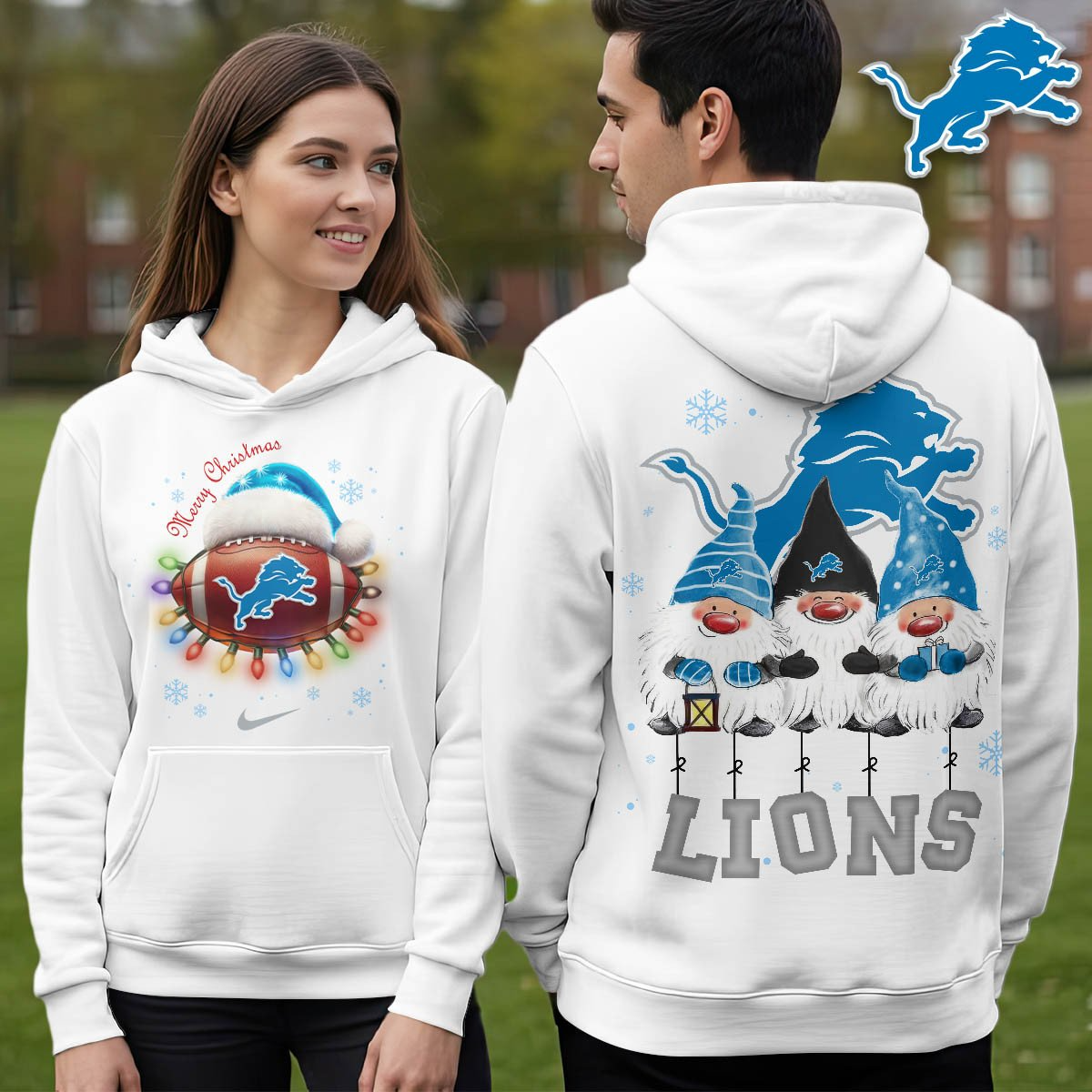 DL Premium NFL Christmas Gnomes Hoodie DDT CTND