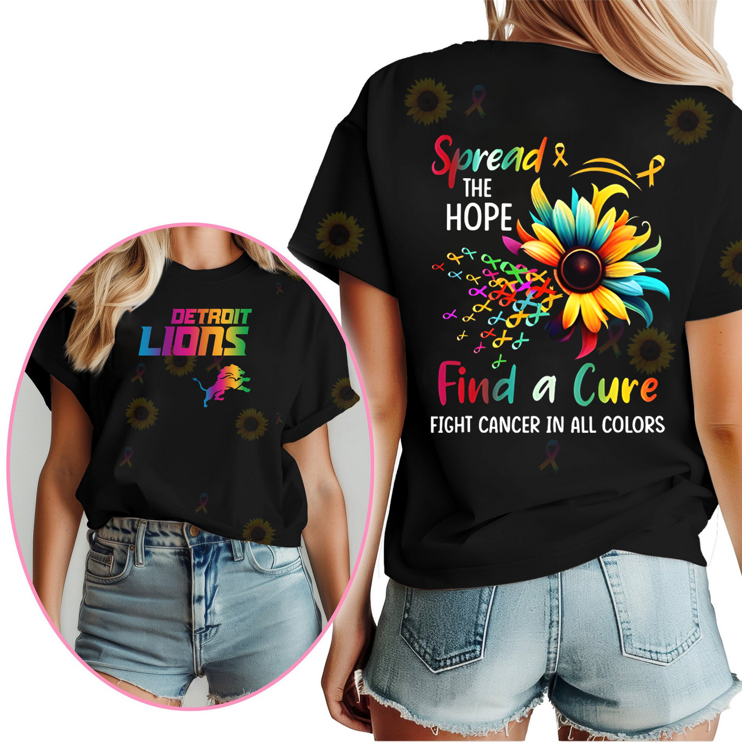 DL Premium NFL Rainbow Cancer Awareness Shirt DDT HLP