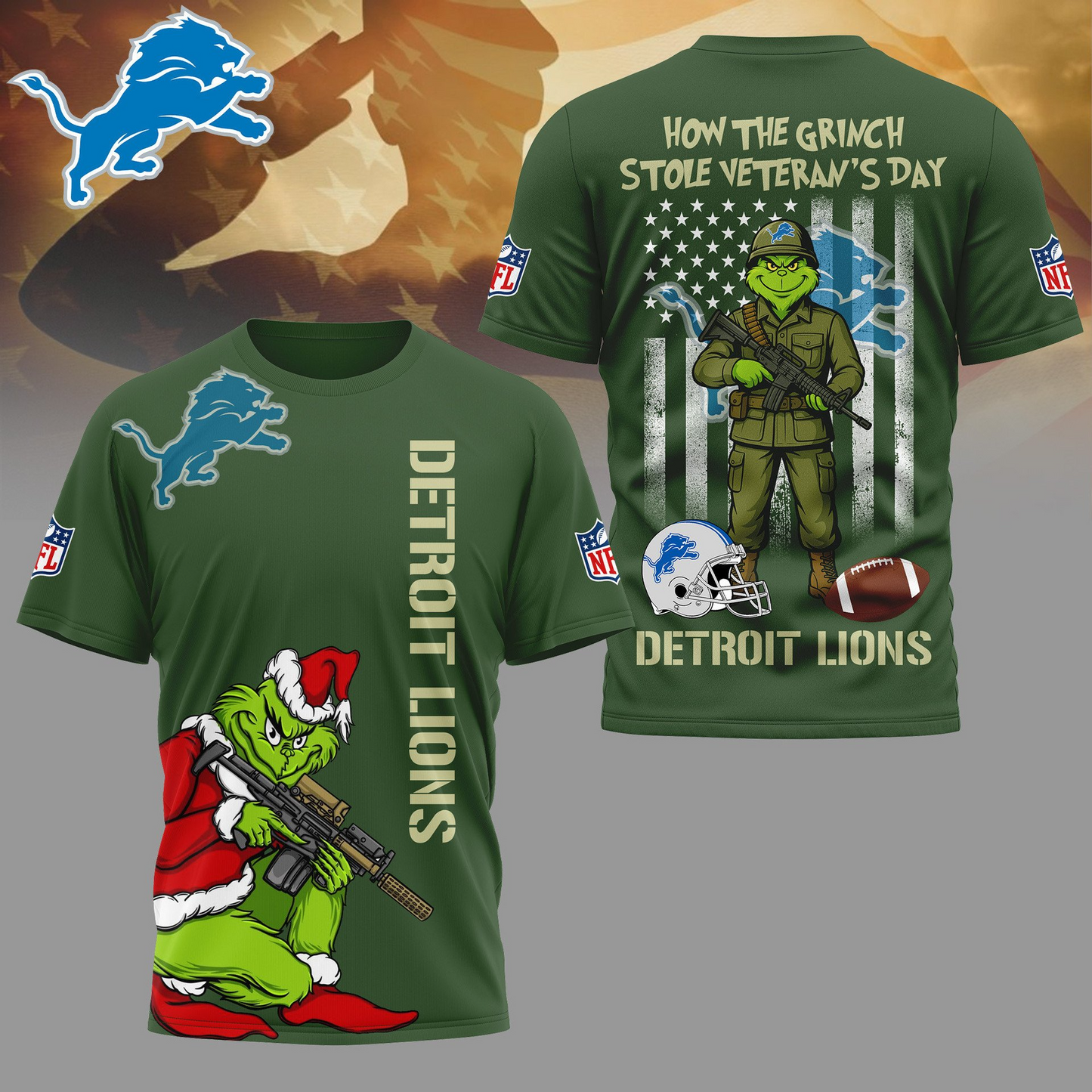 DL Premium NFL The Grinch Salute Veterans DDT CTND