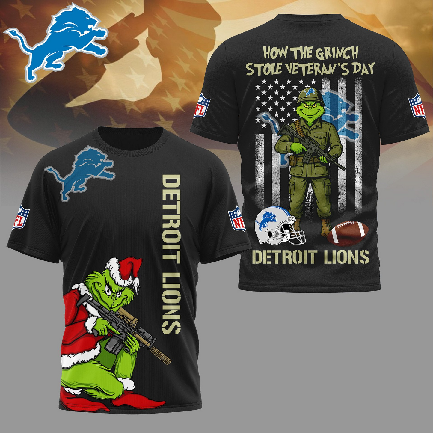 DL Premium NFL The Grinch Salute Veterans DDT CTND