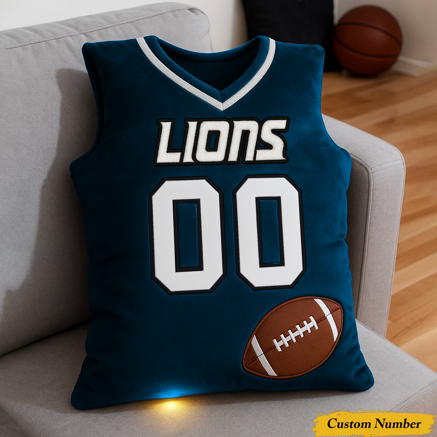 DL x NFL Personalized Graphic 3DPrint Football Jersey Pillow DDT CTND