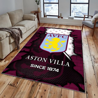 EPL x AVFC Broken Brick Multi Logo Carpet Rug V1 NAK