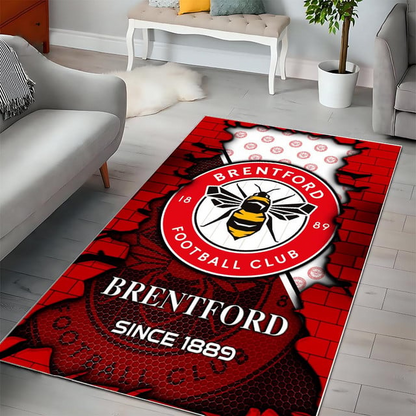 EPL x Brentford Broken Brick Multi Logo Carpet Rug V1 NAK
