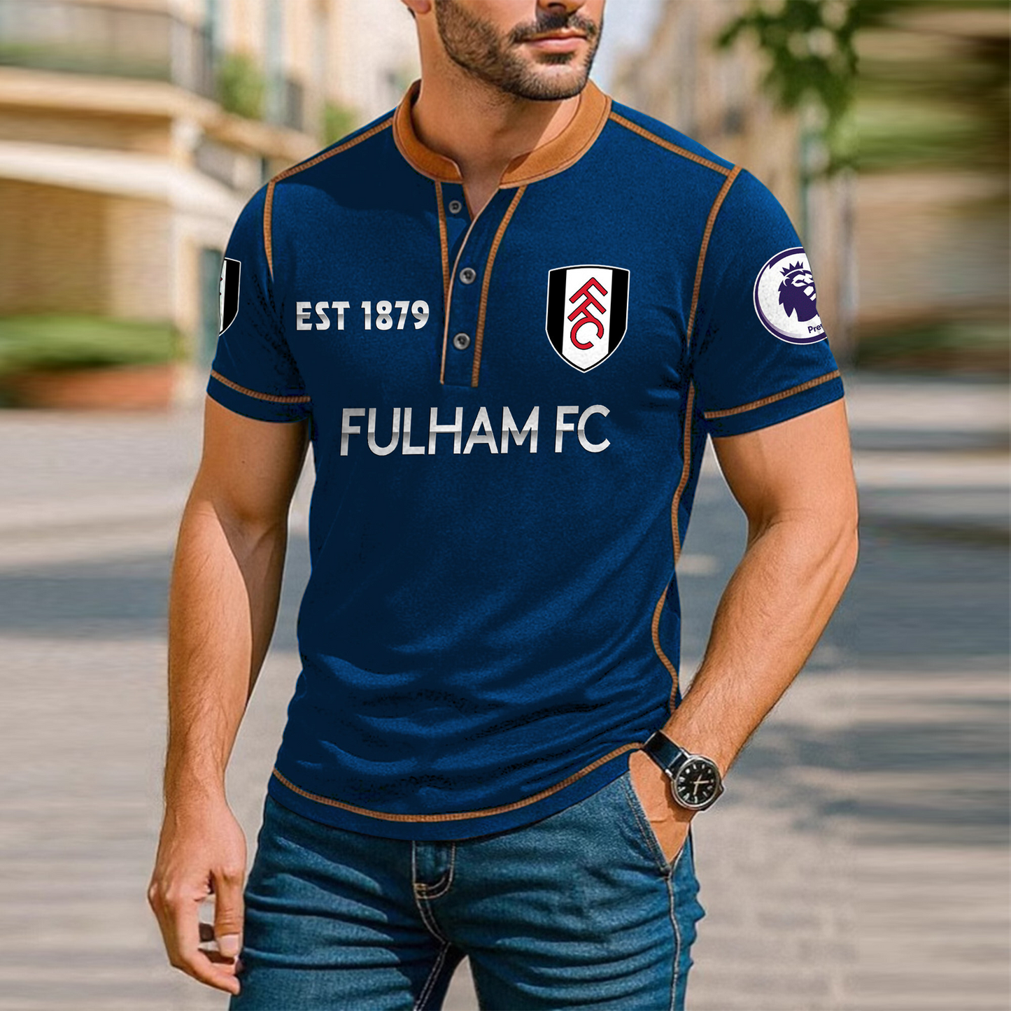 FUL Premium Men's Short Sleeve Henleys DatND DVT