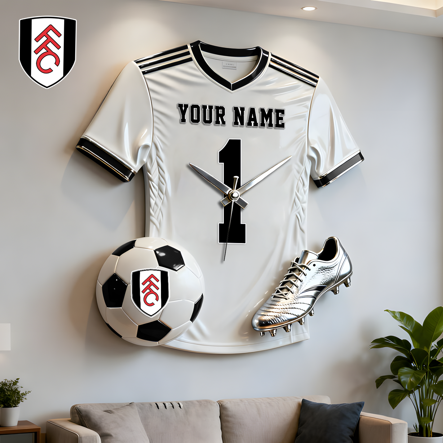 FUL X Personalized EPL football player sculpture clock V1 NAK NHT