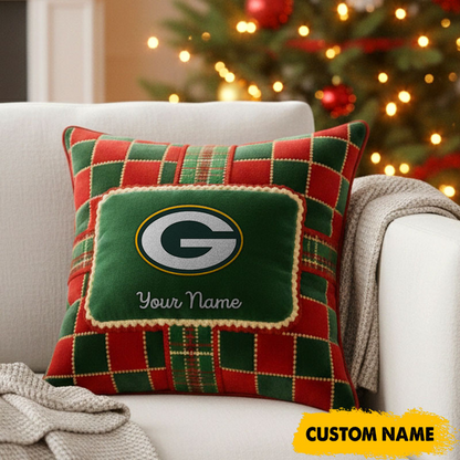 GB x NFL Christmas New Square Pillow DatND DVT