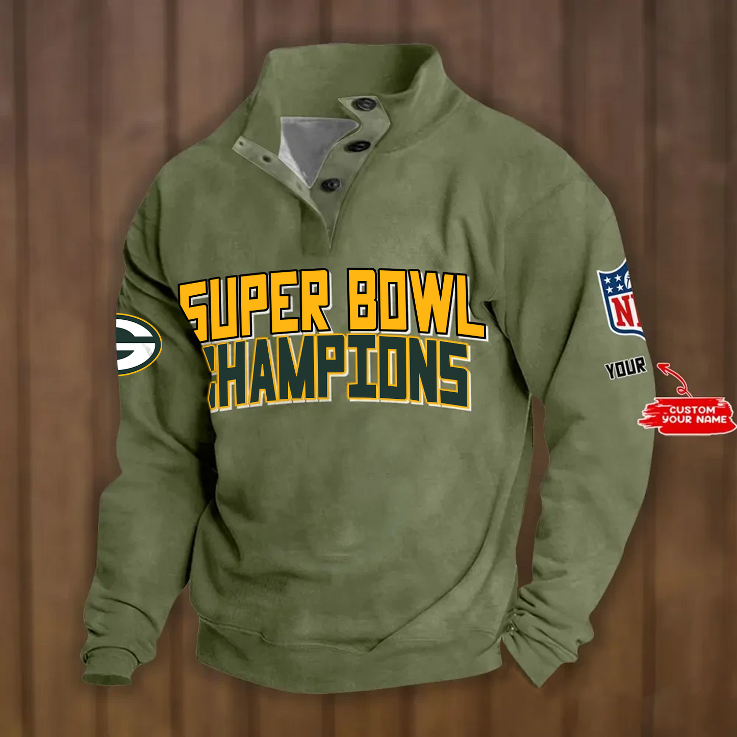 GB x NFL Double Breasted Stand Collar Hoodies DATND TANTD