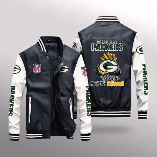 GB x NFL Leather Bomber Jacket DATND TANTD