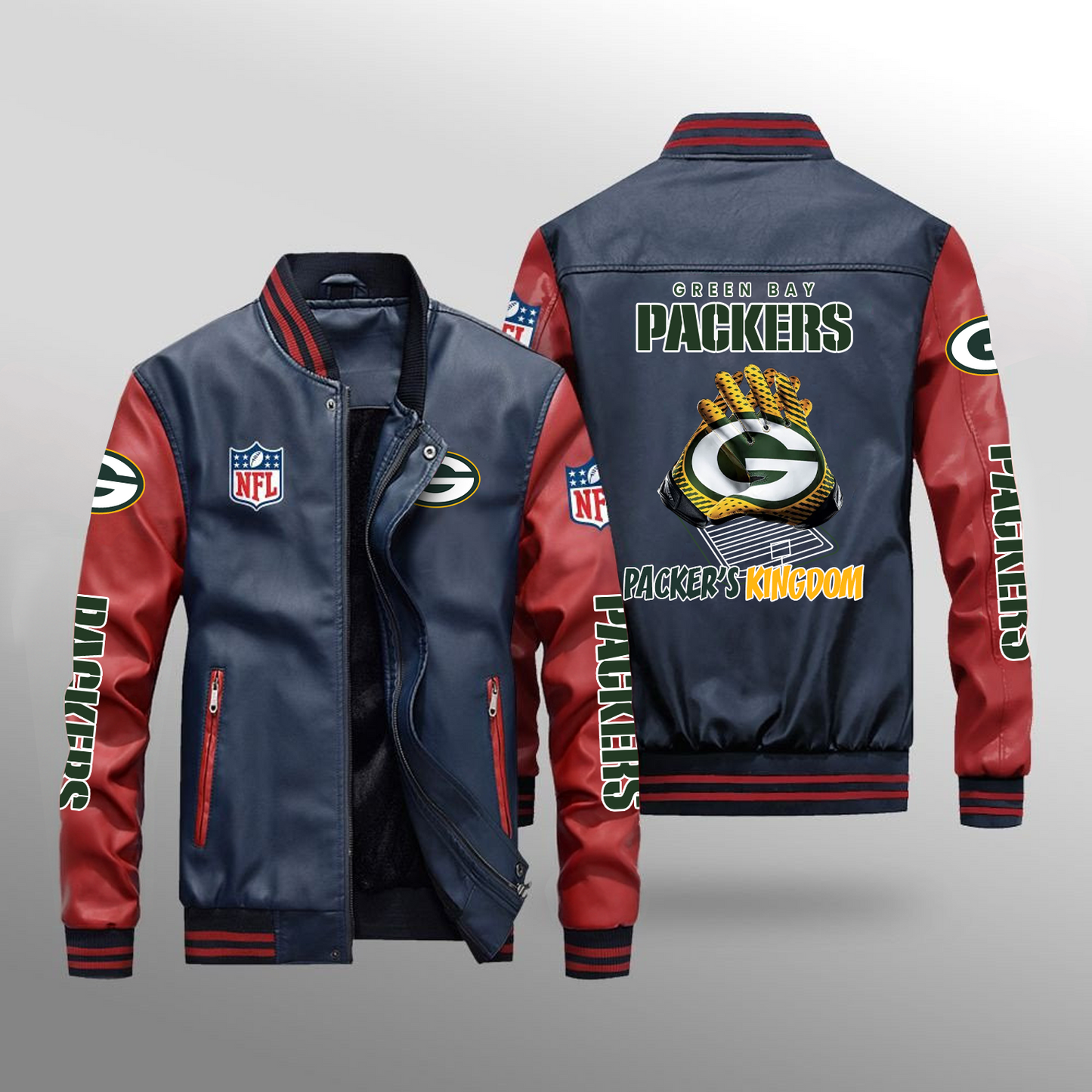 GB x NFL Leather Bomber Jacket DATND TANTD