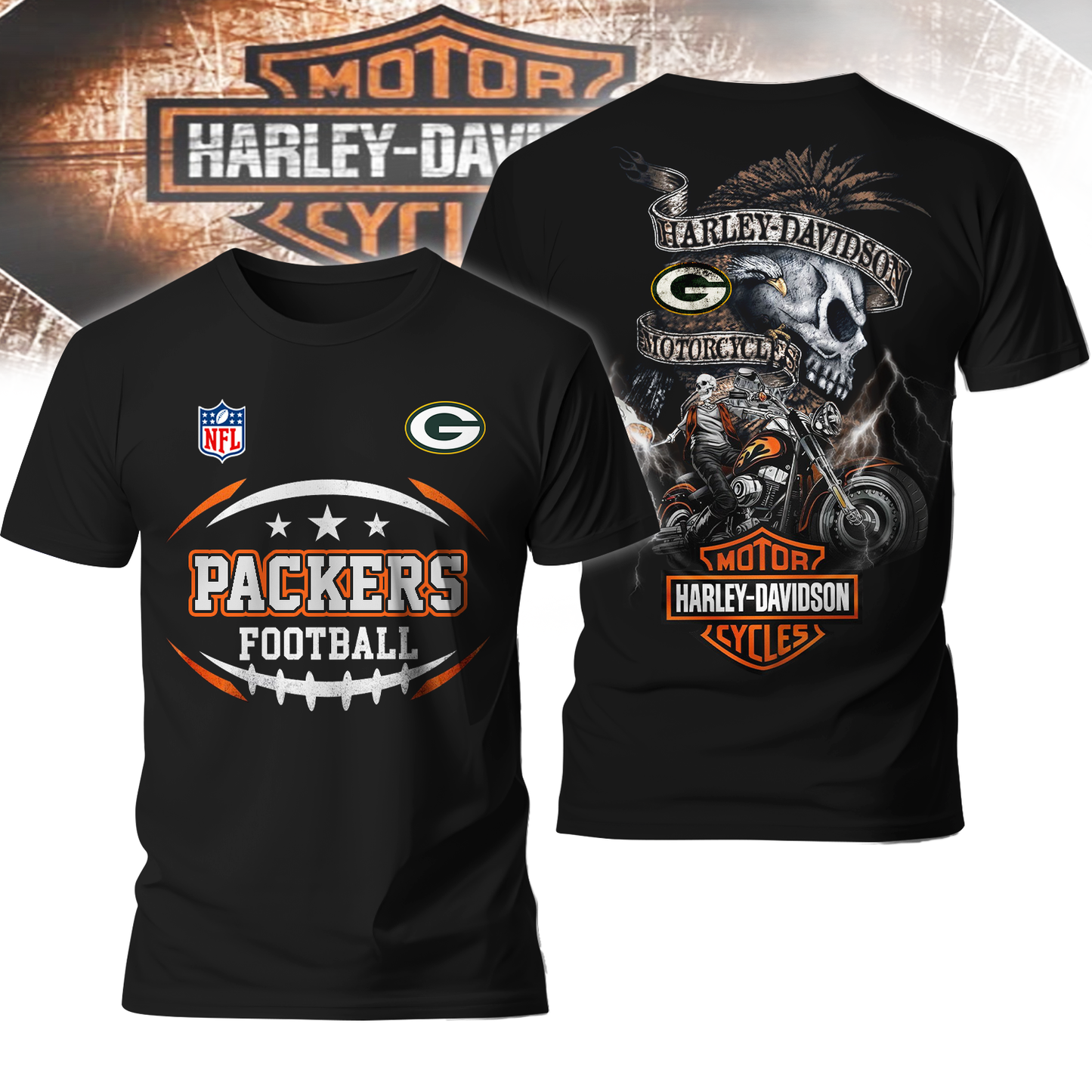 GBP Premium NFL Harley Davidson V2 3D Shirt DDT CTND