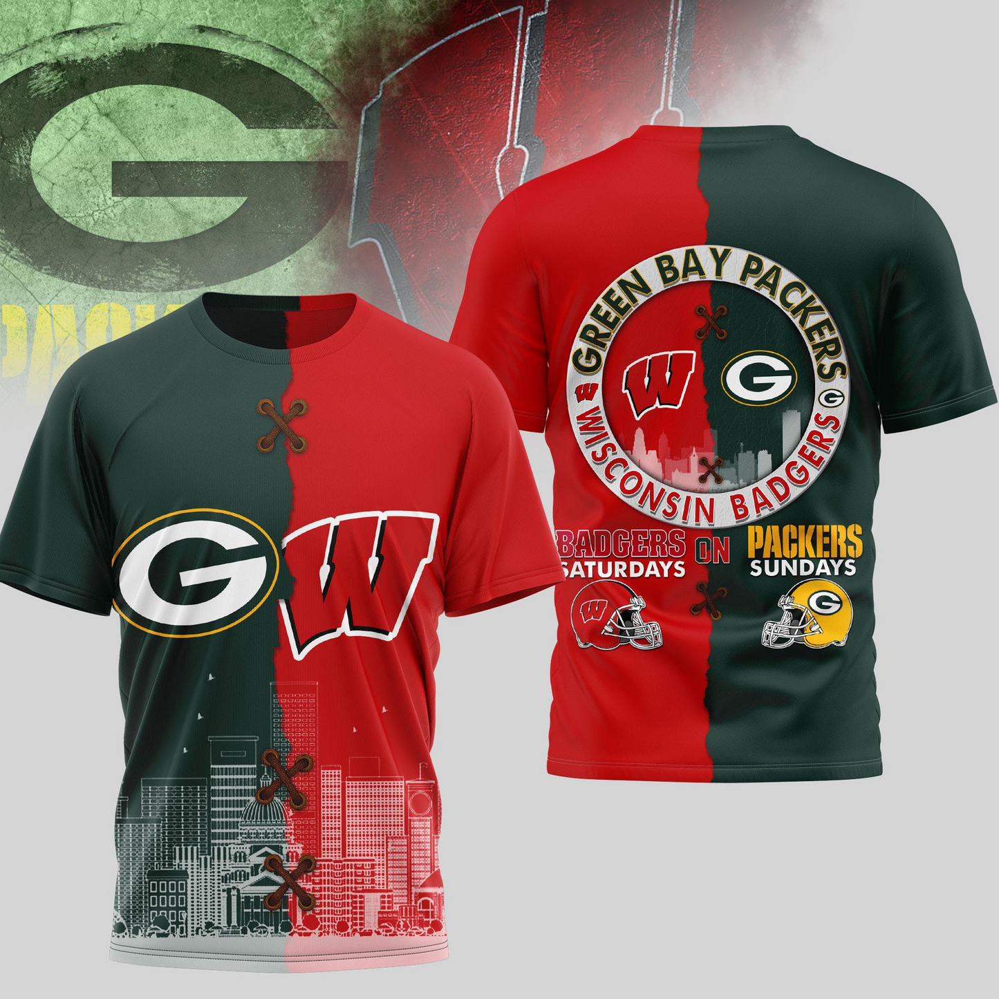 GBP Premium NFL x NCAA 3D T-shirt DDT NTL