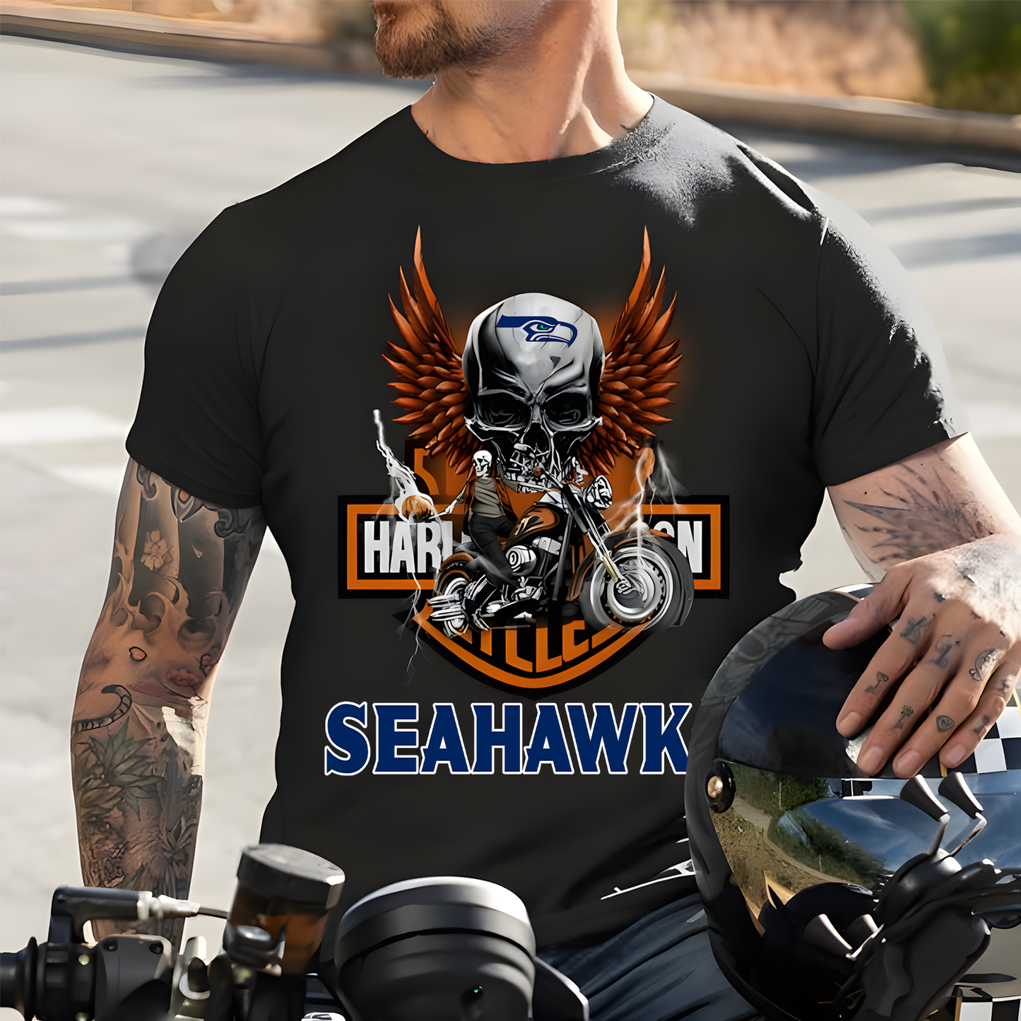 Harley x SEA NFL Biker Spirit 2D Shirt DatND ThuongNH