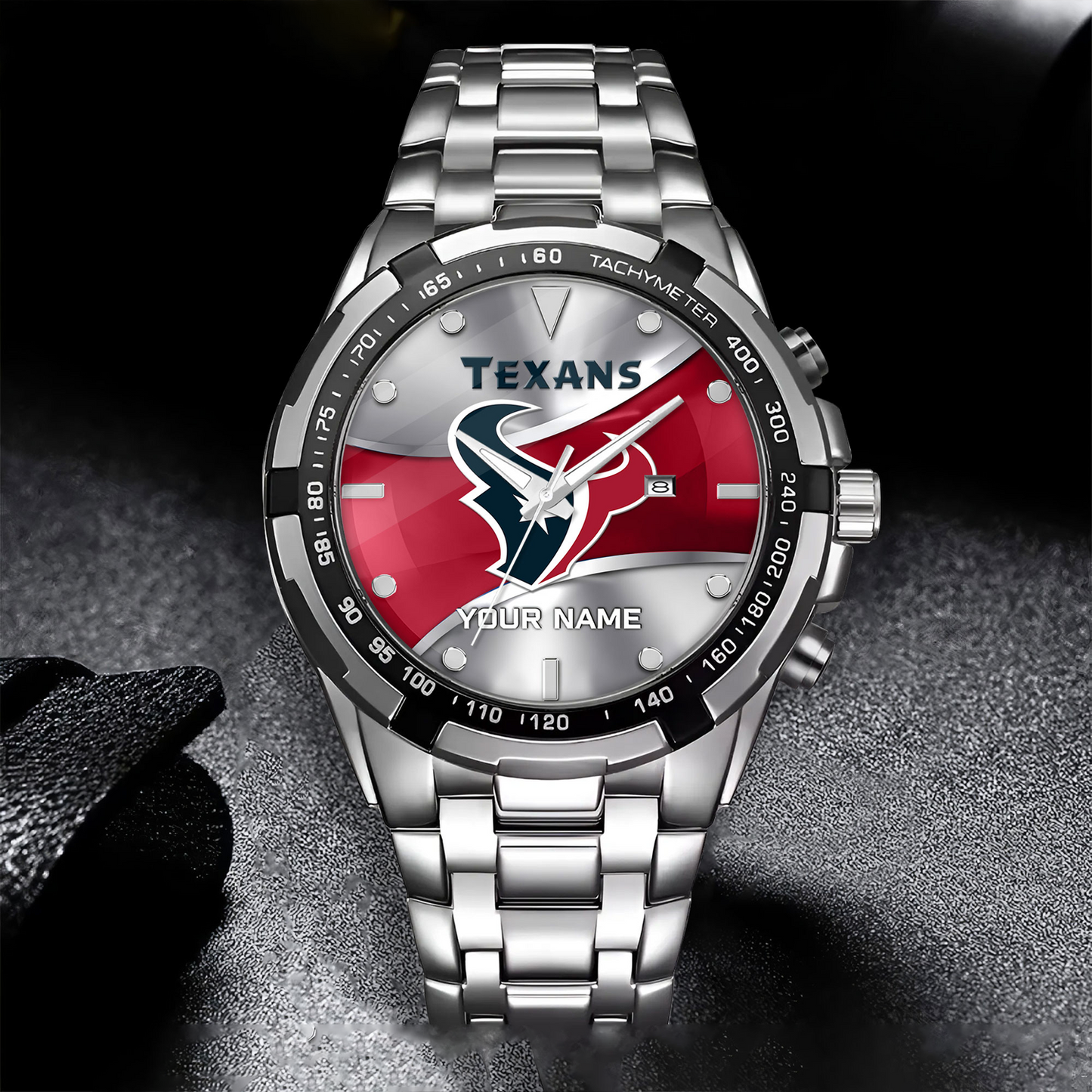 HOU x NFL Alloy Men Quartz Watch - Custom Name DATND TANTD