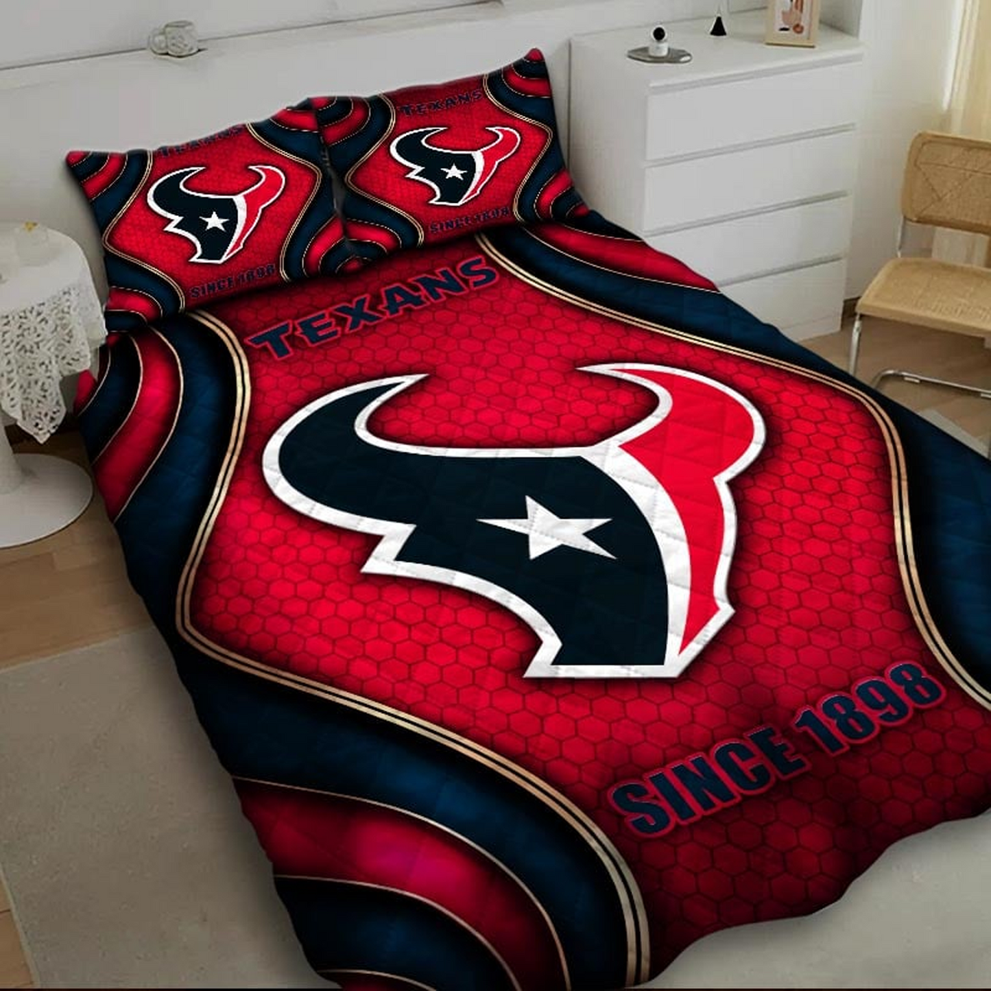HOU x NFL Bedding Set Multicolor V1 DATND TANTD