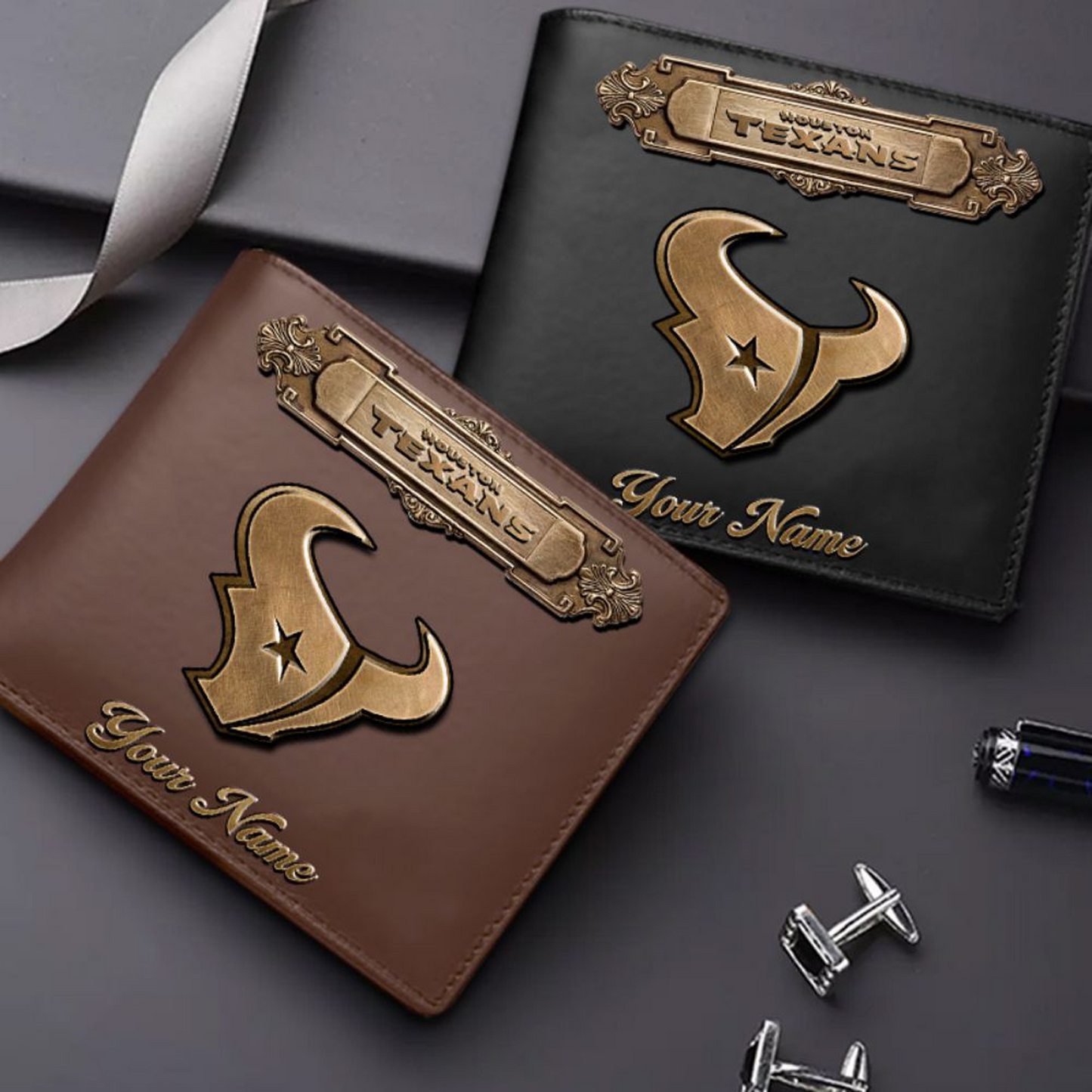 HOU x NFL Premium Leather Wallet DatND DVT