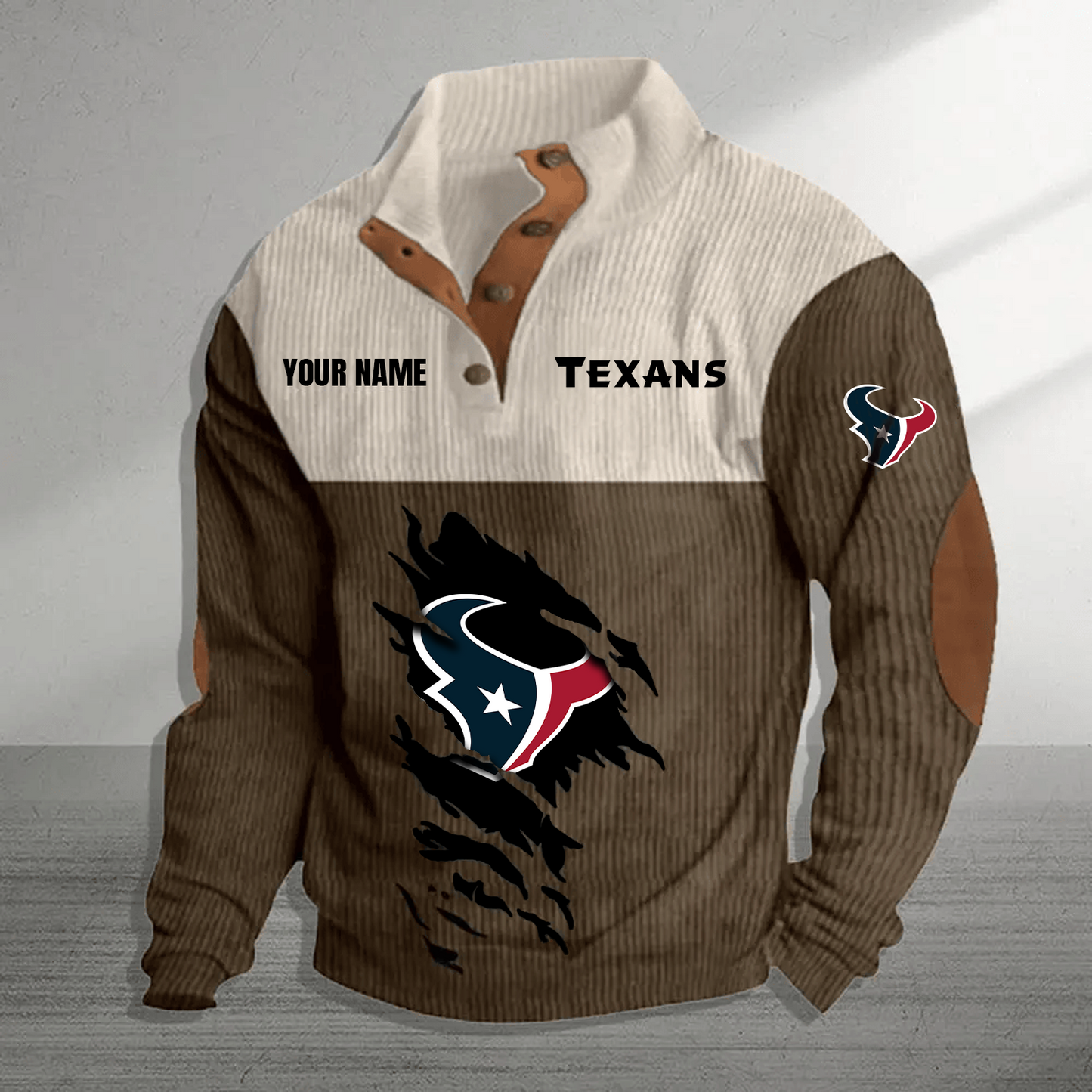 HOU x NFL Premium Personalized Game-Day Pullover DATND TANTD