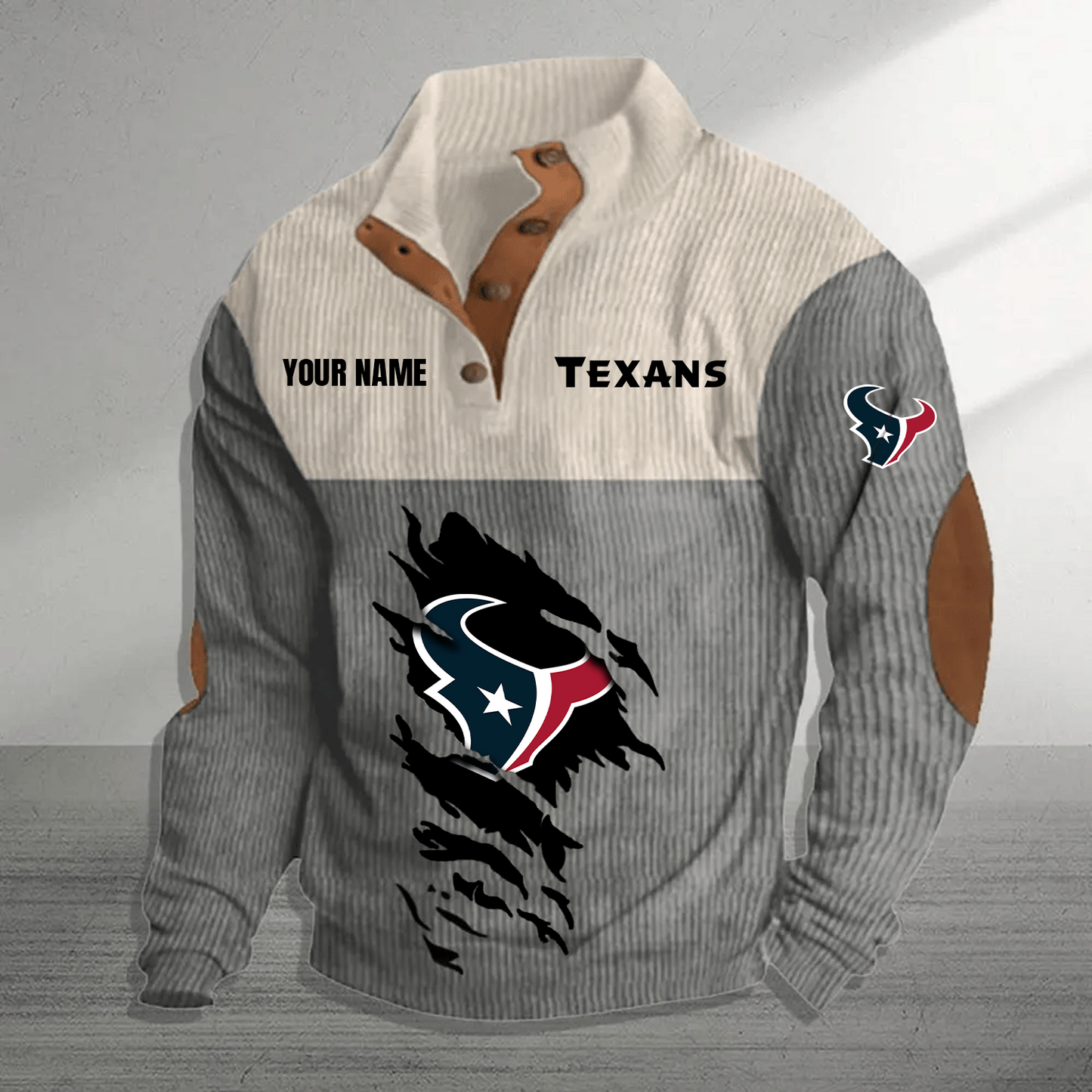 HOU x NFL Premium Personalized Game-Day Pullover DATND TANTD