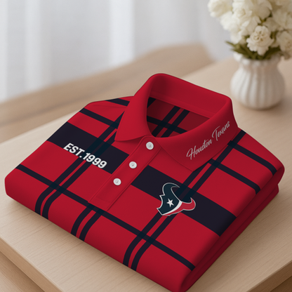 HOU X Premium NFL New Polo Long Sleeve V1 NAK NHT