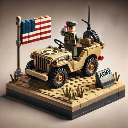 Assault Team Military Hummer Jeep Armored Vehicle Building Block Model Army Mini Soldier Transport Chariot Toys Kit Gift DDT CTND